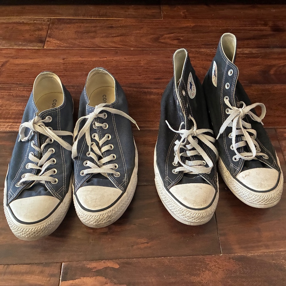 Two Pairs Of Men’s Converse. High Top + Low Top